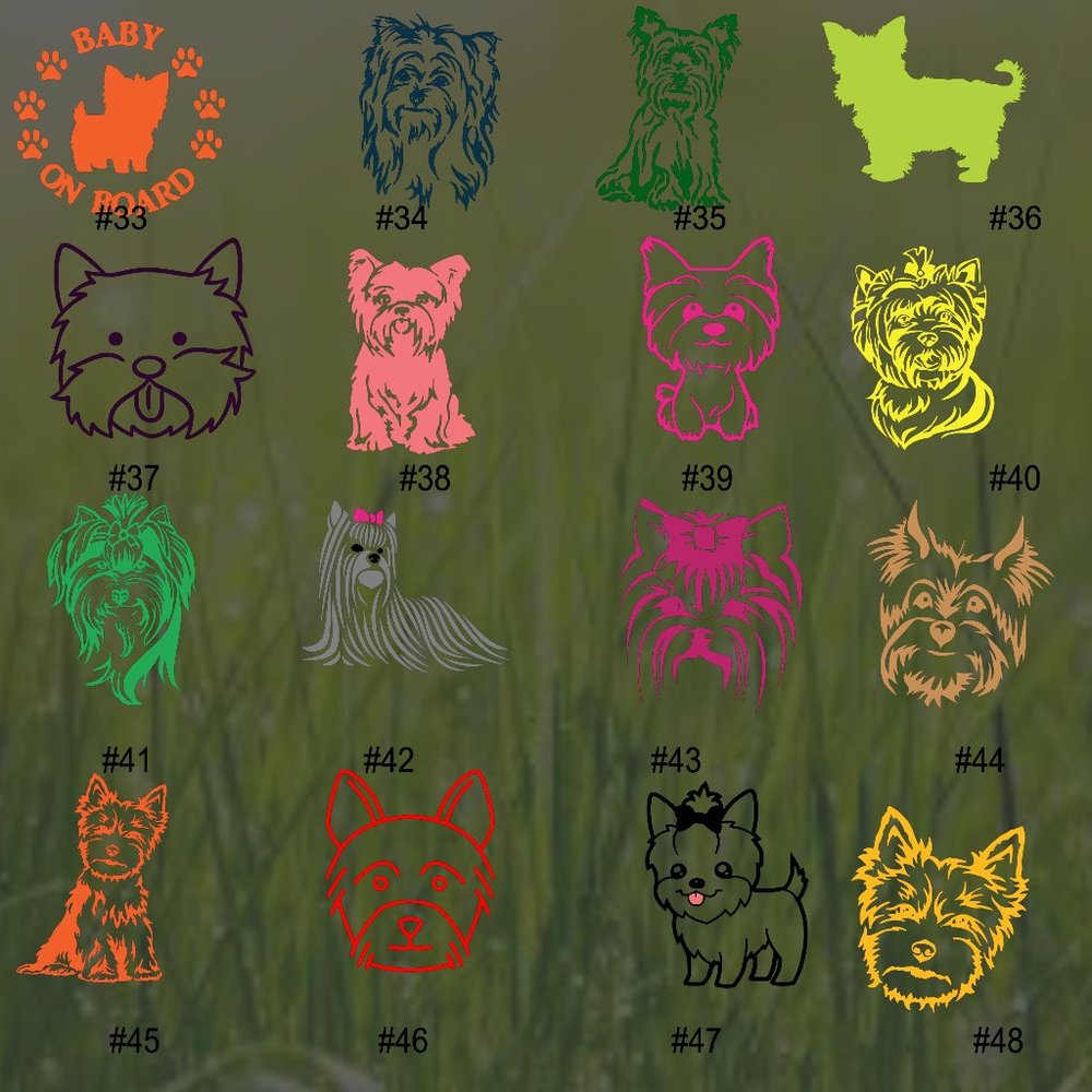 3-4" | YORKIE VINYL DECAL | #33-48